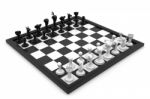 Chess Board With Figures Stock Photo