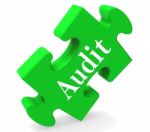 Audit Puzzle Shows Auditor Validation Scrutiny Or Inspection
 Stock Photo