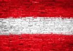Austria Flag Painted On Wall Stock Photo
