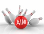 Bowling Aim Represents Aims Strike 3d Rendering Stock Photo