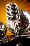 Music Microphone, Music Saturated Concept Stock Photo