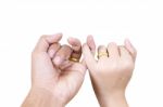 Hands With Wedding Ring Stock Photo