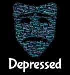 Depressed Word Means Despair Words And Text Stock Photo