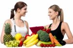 Health Experts. Fresh Fruits And Vegetables Stock Photo