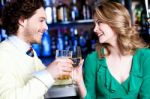 Friends Enhoying Drinks In Nightclub Stock Photo