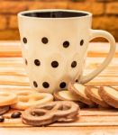 Relaxing Coffee Cookies Indicates Snack Cracker And Crackers Stock Photo