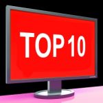 Top Ten Screen Shows Best Ranking Or Rating Stock Photo