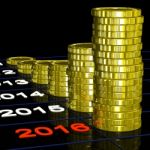 Coins On 2016 Shows Finance Forecasting Stock Photo