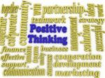3d Image Positive Thinking Concept Word Cloud Background Stock Photo