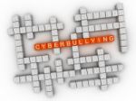 3d Cyberbullying Word Cloud Concept - Illustration Stock Photo
