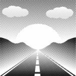Abstract Landscape Highway With Halftone Style Stock Photo