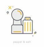Thin Line Icons, Pepper And Salt Stock Photo