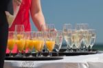Outdoor Champagne And Juice Stock Photo