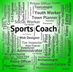 Sports Coach Represents Physical Activity And Education Stock Photo