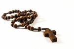 Wood Rosary Stock Photo
