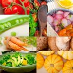 Hearthy Vegetables Collage Composition Stock Photo