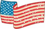 Usa Flag Stars And Stripes Grunge Wavy Retro Stock Photo