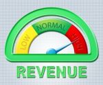 High Revenue Indicates Gauge Profit And Excess Stock Photo