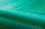 Green Silk On A Warping Loom Of A Textile Mill Stock Photo