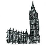 Sketchy Big Ben Stock Photo