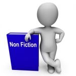 Non Fiction Book And Character Shows Educational Text Or Facts Stock Photo