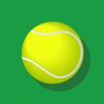 Tennis Ball With Shadow On White Background- Illustration Stock Photo
