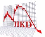 Hkd Graph Negative Means Hong Kong Dollar And Coinage 3d Renderi Stock Photo