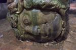 Istanbul, Turkey - May 28 : Medusa;s Head In The Cistern In Istanbul Turkey On May 28, 2018 Stock Photo