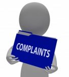 Complaints Folder Means Dissatisfied File 3d Rendering Stock Photo
