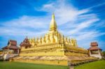 Golden Pagoda In Laos Stock Photo
