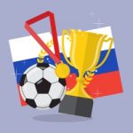 Soccer Ball With Achievement Awards Stock Photo