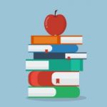 Apple On Stack Of Books Stock Photo
