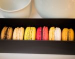 Colorful Macaroons In Different Flavor Stock Photo