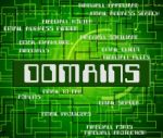 Domains Word Indicates Dominion Zone And Text Stock Photo