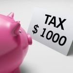 Tax Dollars Shows Irs Taxation Payment Due Stock Photo