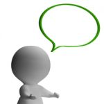 Speech Bubble And 3d Character Showing Speaking Or Announcement Stock Photo
