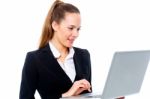 Businesswoman With Laptop Stock Photo