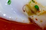 Sliced Raw Squid Stock Photo