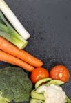 Mix Vegetables On Schist Stock Photo