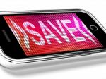 Save Message On Mobile Screen Stock Photo
