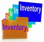 Inventory Files Indicates Paperwork Document And Folder Stock Photo