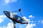 Satellite Dish With Blue Sky Stock Photo