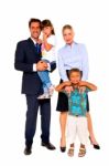 Family With Two Children Stock Photo