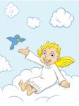 Angel Sitting On Cloud Stock Photo