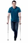 I Am Recovering From Leg Injury Stock Photo