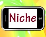 Niche Smartphone Shows Web Opening Or Specialty Stock Photo