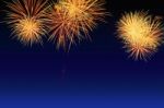 Fireworks Celebration And The Twilight Sky Background Stock Photo