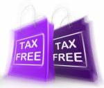 Tax Free Shopping Bag Represents Duty Exempt Discounts Stock Photo