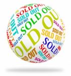 Sold Out Cube Means Stock Stocks And Text Stock Photo