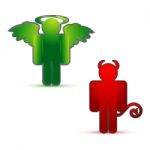 Devil And Angel Icons Stock Photo